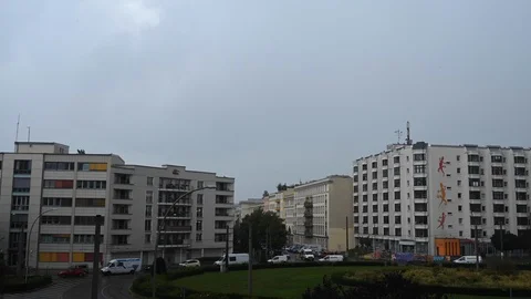 Clouds passing at great speed. Blue sky. Time-lapse video Stock Footage 115444859