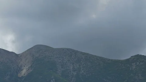 Clouds Passing Greek Mountains Stock Footage 77353478