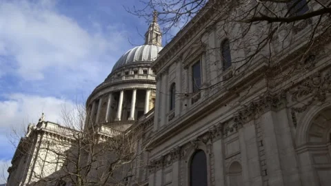 Clouds Passing London's St Paul's Cathedral Stock Footage 277339825