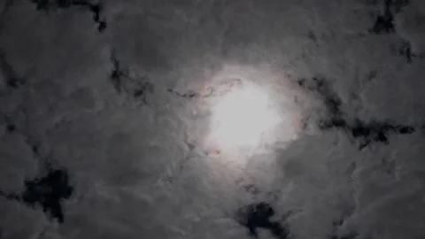 Clouds Passing by Moon Stock Footage 260352163