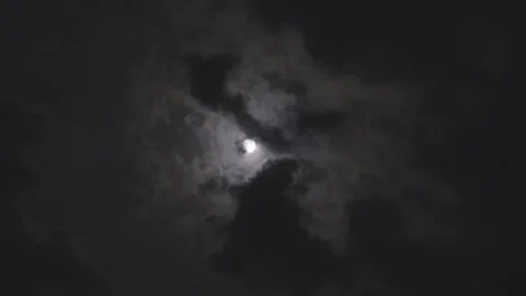 Clouds Passing By Moon At Night Stock Footage 219133028