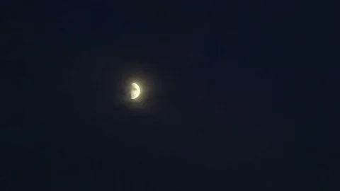 Clouds passing by moon at night. Moon at night with cloud real time. Details on Stock Footage 81188222