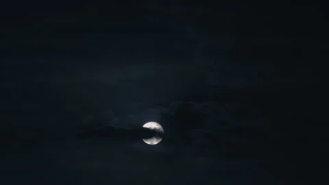 Clouds passing by the moon in spooky feeling like thriller and horror films. 스톡 동영상 143935976