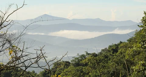 Clouds passing on Mountain Stock Footage 290485549