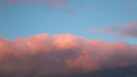 Clouds Passing Over a Blue Sky Between Sunset and Dusk Video stock 76853543