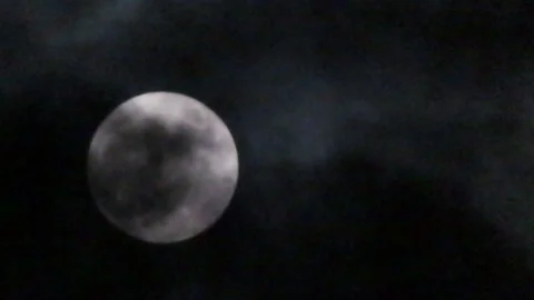 Clouds Passing Over Full Moon Video stock 218459481
