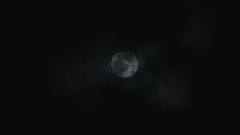 CLOUDS PASSING OVER MOON Stock Footage 126499693