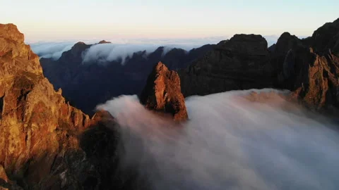 Clouds passing over mountains Stock Footage 269168124