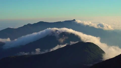Clouds passing over mountains in Pico Caratuva, Paraná Brazil Stock Footage 139598687