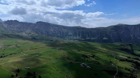 Clouds passing over seceda mountain range Stock Footage 283280056