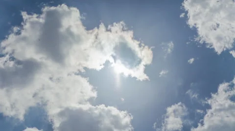 Clouds Passing OVerhead on a Sunny Day Timelapse Stock Footage 50613210