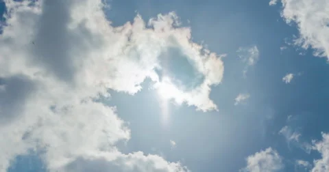 Clouds Passing Overhead on a Sunny Day Timelapse Stock Footage
