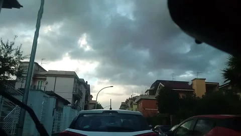 Clouds passing in the sky over the district of Rome Stock Footage 141268921