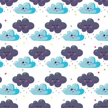 Clouds pattern design background template イラスト素材