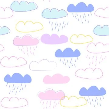 Clouds pattern for a kids design, Scandinavian style, vector iilustration Illustrazione stock