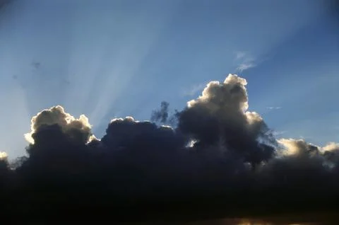 Clouds pattern rays, India Foto stock