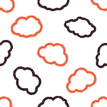 Clouds Pixel Dithering Seamless Pattern. Vector seamless dithering pixel st.. Stock Illustration