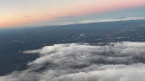 Clouds from plane with New Jersey below 스톡 동영상 238581453
