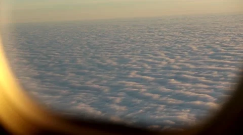 Clouds from plane sunset Stock Footage 45572201