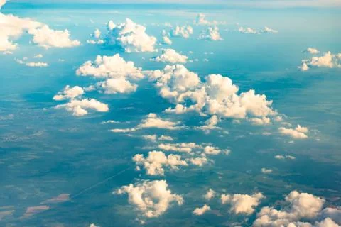 Clouds from the plane window Stock Photos