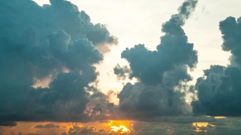 Clouds With Planes Sunrise Time Lapse Video stock 54472639