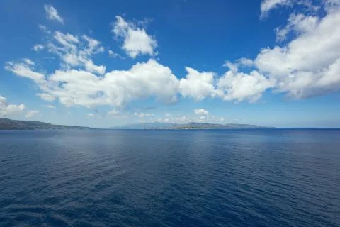 Clouds pointing towards the Strait of Messina Stock Photos