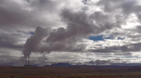 Clouds from Power Plant in 4K 스톡 동영상 54709053