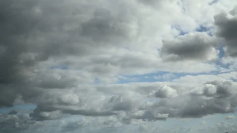 Clouds racing across the sky from right to left with darker clouds moving Stock Footage 285021485