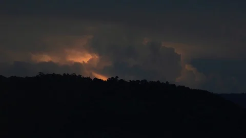 Clouds, rain and storms in a dark night. Stock Footage 98624920