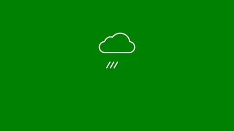 Clouds Rain Drops or Rainy Day concept - Green Screen, Seamless Loop, 7.5% Gray Stock Footage 334646006