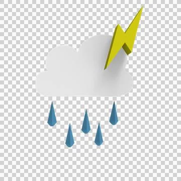 Clouds rain meteo icon in transparent Stock Illustration