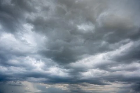 Clouds of rain on the sky began to form before falling Stock Photos
