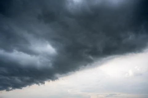 Clouds of rain on the sky began to form before falling Stock Photos