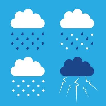 Clouds, rain, snow, thunder Stock Illustration