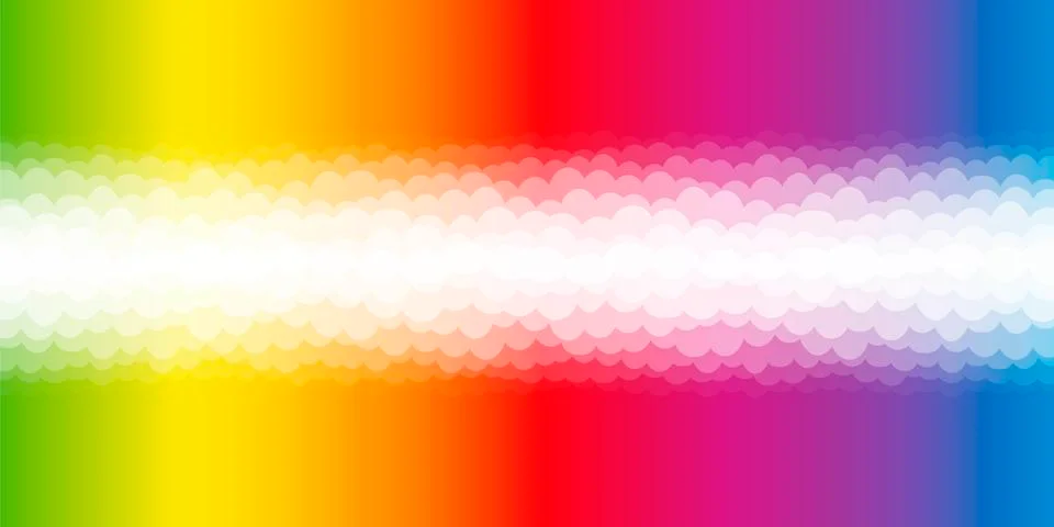Clouds On Rainbow Spectrum Colored Background Stock Illustration