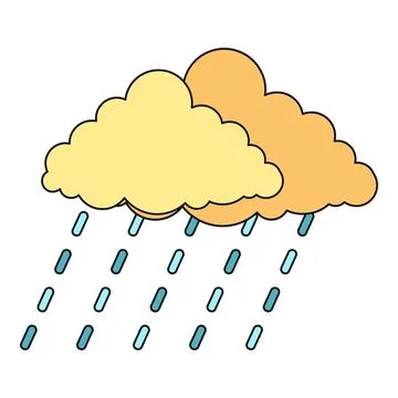 Clouds raining illustrating weather forecast graphic design Stock Illustration