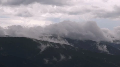 Clouds rainy time lapse, nature mountain landscape Stock Footage 96212995