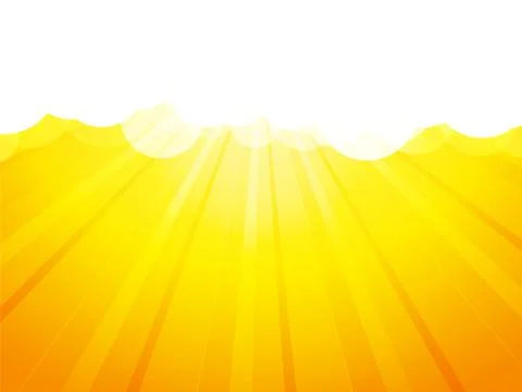 Clouds with rays yellow background Stock Illustration