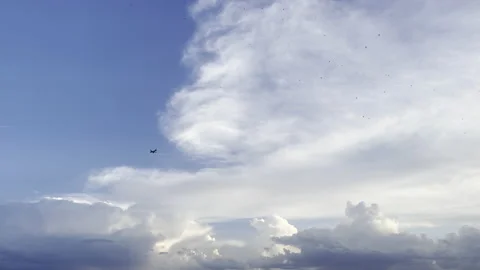 Clouds Real Time Video, shot with wide lens at afternoon time Stock Footage 196169327