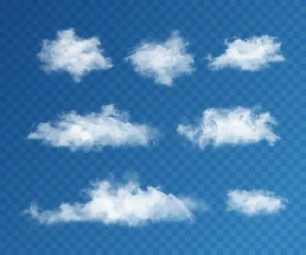 Clouds realistic set Stock Illustration