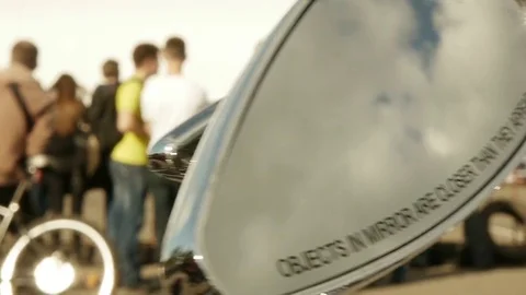 Clouds in Rearview Mirror Motorcycle Stock Footage 78339465