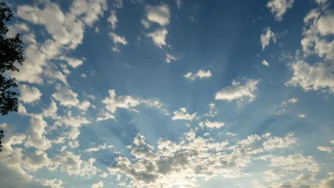 Clouds Recede Across Blue Sky Timelapse Stock Footage 280891370