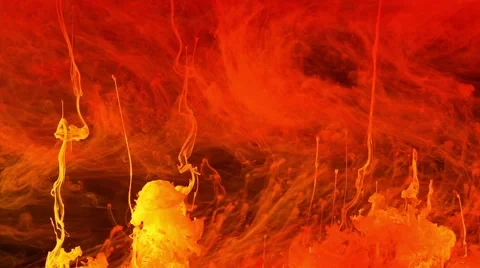Clouds of red and yellow ink in water, abstract background Stock Footage 40433136