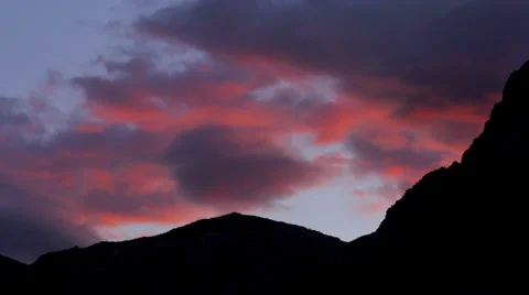 Clouds red fire sunset mountain 6 Stock Footage 34931818