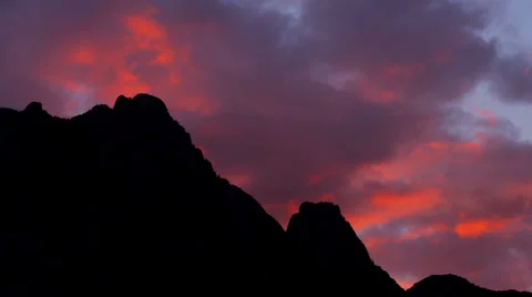 Clouds red fire sunset mountain 5 Stock Footage 34931834