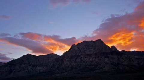 Clouds red fire sunset mountain 2 Stock Footage 34934406