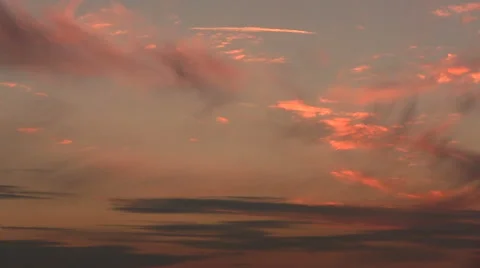 Clouds in the red sky. Landscape .  PAL Time lapse Stock Footage 44245140
