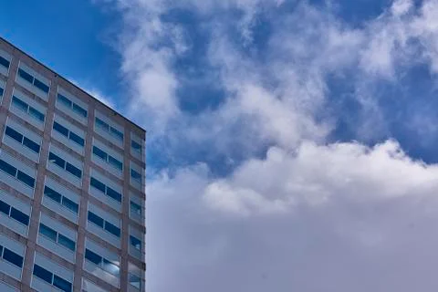 Clouds reflected in buildings Stock Photos