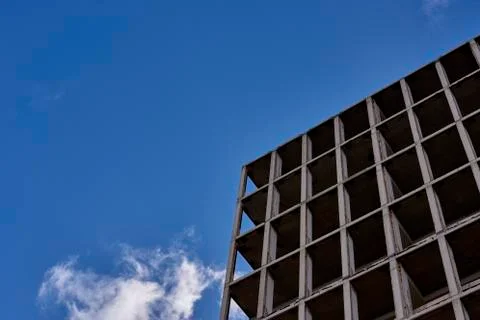 Clouds reflected in buildings Stock Photos