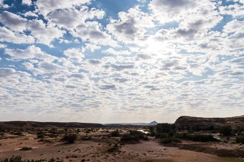 Clouds reflected in the Fish River Stock Photos